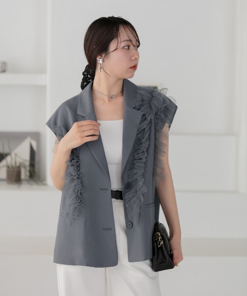 Leja（レジャ）の「【LEJA】チュールフリルセットアップドレスワンピース2点セット美脚効果結婚式 パーティードレス 成人式 二次会 同窓会 お呼ばれ オケージョン 20代 30代（ドレス・レディース・ブラック/ブルー/ピンク・SMALL/MEDIUM）」の16枚目の写真