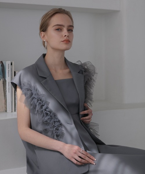 Leja（レジャ）の「【LEJA】チュールフリルセットアップドレスワンピース2点セット美脚効果結婚式 パーティードレス 成人式 二次会 同窓会 お呼ばれ オケージョン 20代 30代（ドレス・レディース・ブラック/ブルー/ピンク・SMALL/MEDIUM）」の17枚目の写真