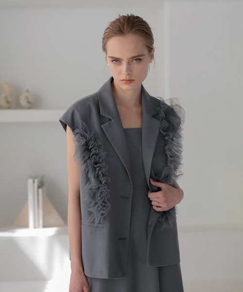 Leja（レジャ）の「【LEJA】チュールフリルセットアップドレスワンピース2点セット美脚効果結婚式 パーティードレス 成人式 二次会 同窓会 お呼ばれ オケージョン 20代 30代（ドレス・レディース・ブラック/ブルー/ピンク・SMALL/MEDIUM）」の18枚目の写真