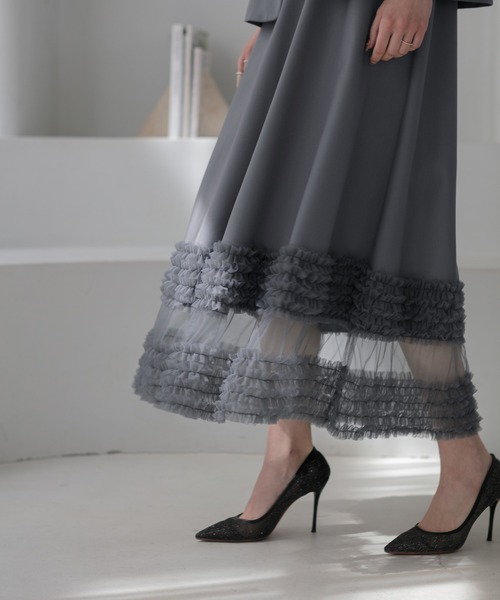 Leja（レジャ）の「【LEJA】チュールフリルセットアップドレスワンピース2点セット美脚効果結婚式 パーティードレス 成人式 二次会 同窓会 お呼ばれ オケージョン 20代 30代（ドレス・レディース・ブラック/ブルー/ピンク・SMALL/MEDIUM）」の20枚目の写真