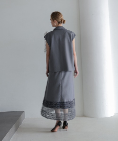 Leja（レジャ）の「【LEJA】チュールフリルセットアップドレスワンピース2点セット美脚効果結婚式 パーティードレス 成人式 二次会 同窓会 お呼ばれ オケージョン 20代 30代（ドレス・レディース・ブラック/ブルー/ピンク・SMALL/MEDIUM）」の21枚目の写真