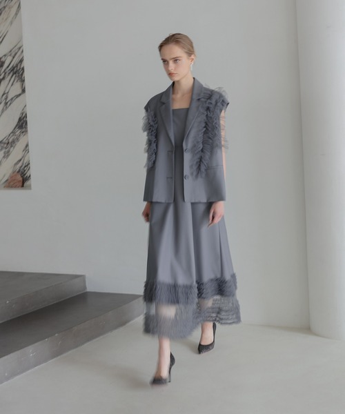 Leja（レジャ）の「【LEJA】チュールフリルセットアップドレスワンピース2点セット美脚効果結婚式 パーティードレス 成人式 二次会 同窓会 お呼ばれ オケージョン 20代 30代（ドレス・レディース・ブラック/ブルー/ピンク・SMALL/MEDIUM）」の22枚目の写真