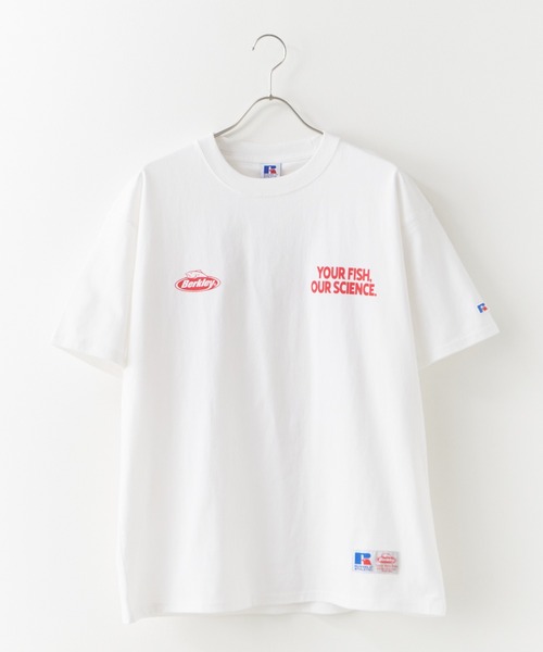 Russell Athletic(ラッセルアスレティック)の「Russell Athletic/ラッセルアスレティック×Berkley/バークレイ MULTI LOGO HEAVY COTTON JERSEY S/S T Tシャツ(Tシャツ/カットソー・メンズ・ブラック/ホワイト・XL/M/L)」の5枚目の写真