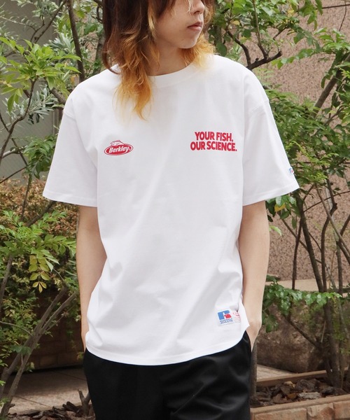 Russell Athletic(ラッセルアスレティック)の「Russell Athletic/ラッセルアスレティック×Berkley/バークレイ MULTI LOGO HEAVY COTTON JERSEY S/S T Tシャツ(Tシャツ/カットソー・メンズ・ブラック/ホワイト・XL/M/L)」の9枚目の写真