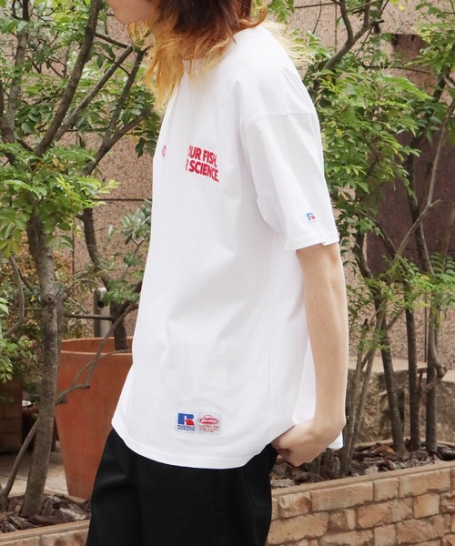 Russell Athletic(ラッセルアスレティック)の「Russell Athletic/ラッセルアスレティック×Berkley/バークレイ MULTI LOGO HEAVY COTTON JERSEY S/S T Tシャツ(Tシャツ/カットソー・メンズ・ブラック/ホワイト・XL/M/L)」の10枚目の写真