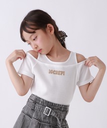 10C REPIPI（ジューシーレピピ）の「【10C REPIPI】レイヤードオフショルTシャツ（Tシャツ/カットソー・キッズ）」