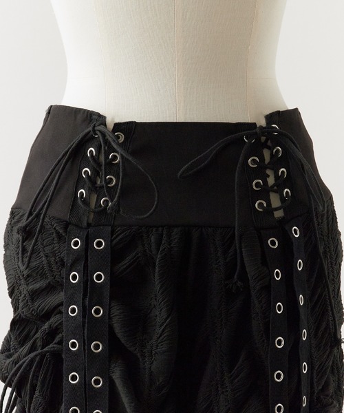 Chick（チック）の「Floral Pattern Gathered Long Skirt/花柄 ギャザーロングスカート（スカート・レディース・ブラック・FREE）」の7枚目の写真