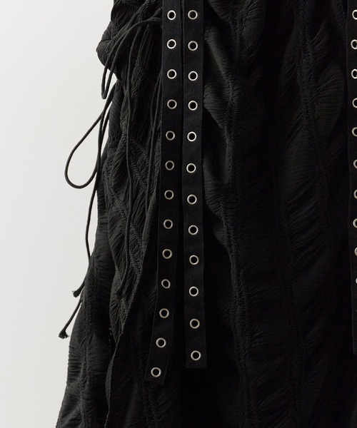 Chick（チック）の「Floral Pattern Gathered Long Skirt/花柄 ギャザーロングスカート（スカート・レディース・ブラック・FREE）」の8枚目の写真