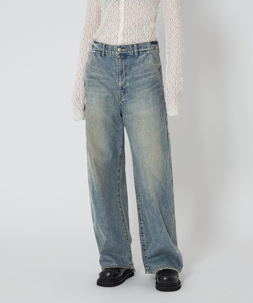 ASTRAET（アストラット）の「＜ASTRAET＞ルーファ ペインター デニムパンツ UNISEX（デニムパンツ・レディース・ライトブルー・2/0/00/1）」の11枚目の写真