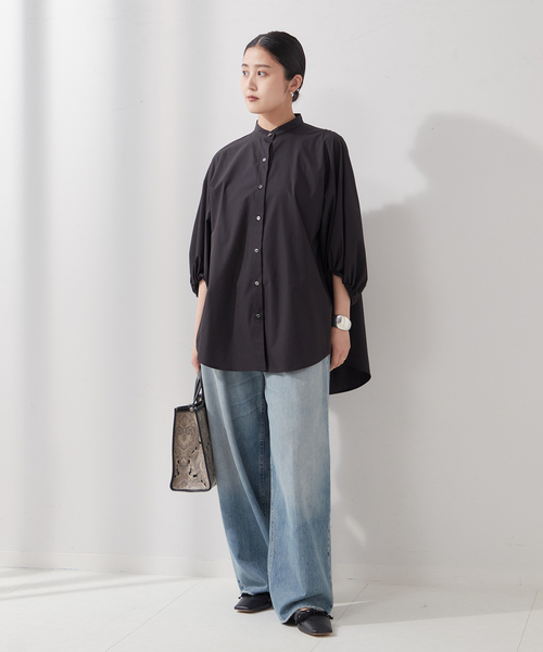 journal standard L'essage（ジャーナルスタンダードレサージュ）の「CPブロードギャザーシャツ（シャツ/ブラウス・レディース・ブルー/ブラック/ホワイト・FREE）」の12枚目の写真