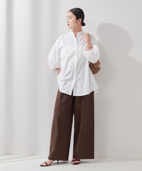 journal standard L'essage（ジャーナルスタンダードレサージュ）の「CPブロードギャザーシャツ（シャツ/ブラウス・レディース・ブルー/ブラック/ホワイト・FREE）」の9枚目の写真