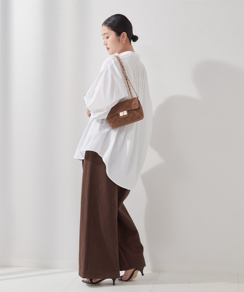 journal standard L'essage（ジャーナルスタンダードレサージュ）の「CPブロードギャザーシャツ（シャツ/ブラウス・レディース・ブルー/ブラック/ホワイト・FREE）」の5枚目の写真