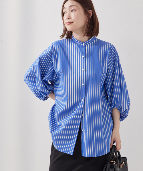 journal standard L'essage（ジャーナルスタンダードレサージュ）の「CPブロードギャザーシャツ（シャツ/ブラウス・レディース・ブルー/ブラック/ホワイト・FREE）」の21枚目の写真