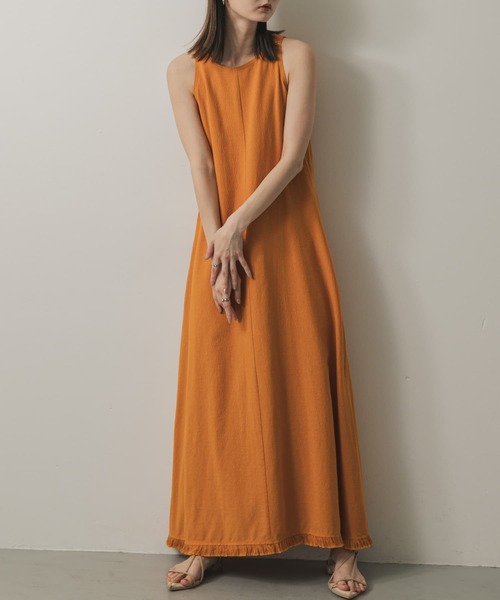 SENSE OF PLACE by URBAN RESEARCH（センスオブプレイスバイアーバンリサーチ）の「アメスリフリンジワンピース（ワンピース・レディース・アイボリー/オレンジ/ブラック・ONE/S）」の3枚目の写真