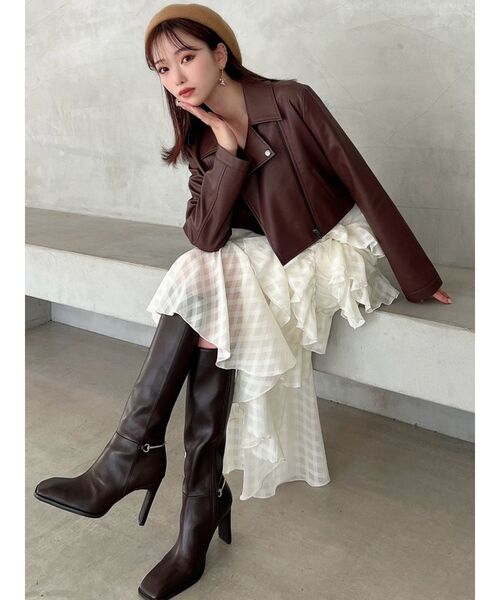 RESEXXY(リゼクシー)の「スクエアトゥロングブーツ(ブーツ・レディース・ブラック/ブラウン・LARGE/MEDIUM/SMALL)」の16枚目の写真