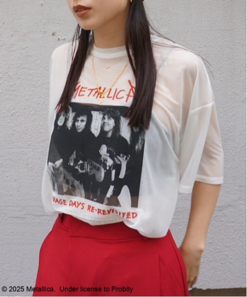 だにえる様アメリMEDI SLIT OVER BIG TEE 白黒セット MEDI METALLICA SHEER TEE（Tシャツ/カットソー）｜Ameri