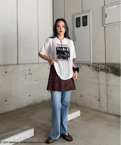トップス MEDI LLICA SHEER TEE Ameri MEDI METALLICA SHEER TEE（Tシャツ/カットソー）｜Ameri
