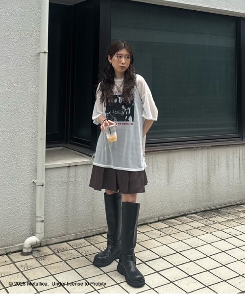 Ameri（アメリ）の「MEDI METALLICA SHEER TEE（Tシャツ/カットソー・レディース・アイボリー/ブラック・FREE）」の8枚目の写真