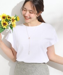 DRESKIP | 【汗ジミ防止/ひんやり/UV】フリルスリーブTシャツ(Tシャツ/カットソー)