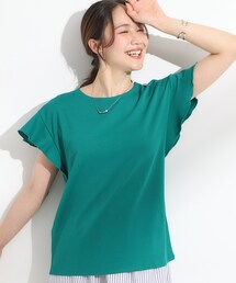DRESKIP | 【汗ジミ防止/ひんやり/UV】フリルスリーブTシャツ(Tシャツ/カットソー)