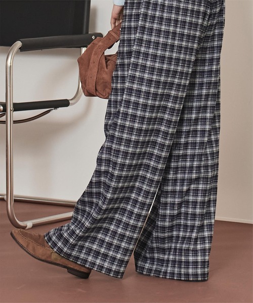 miette（ミエット）の「ウエストフリルチェックワイドパンツ（その他パンツ・レディース・ネイビー/ミント/キャメル・M/S）」の19枚目の写真