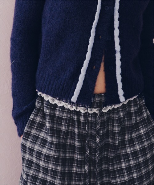 miette（ミエット）の「ウエストフリルチェックワイドパンツ（その他パンツ・レディース・ネイビー/ミント/キャメル・M/S）」の16枚目の写真