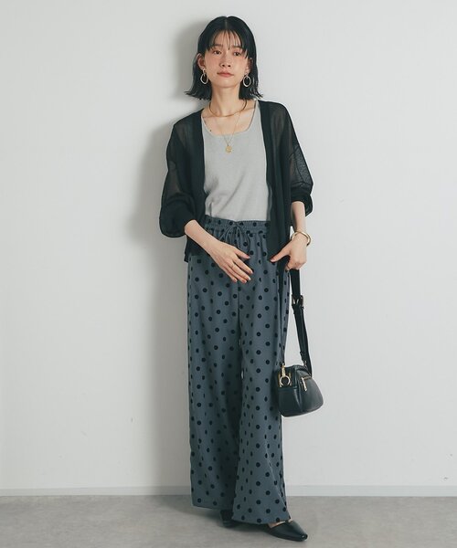 デイリーに活躍》強撚ラメスリットトッパーカーディガン
