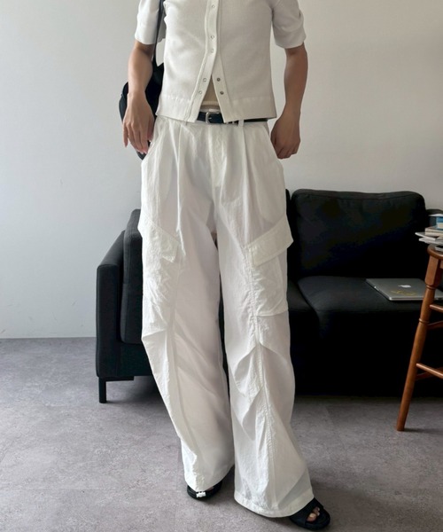 HANNE（アン）の「ナイロンカーゴパンツ（カーゴパンツ・レディース・ホワイト/ネイビー・SMALL/MEDIUM）」の7枚目の写真