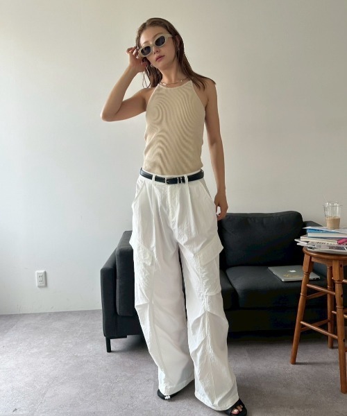 HANNE（アン）の「ナイロンカーゴパンツ（カーゴパンツ・レディース・ホワイト/ネイビー・SMALL/MEDIUM）」の8枚目の写真