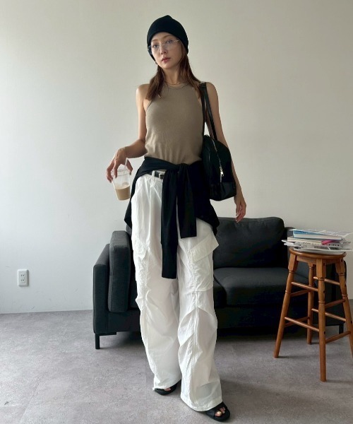 HANNE（アン）の「ナイロンカーゴパンツ（カーゴパンツ・レディース・ホワイト/ネイビー・SMALL/MEDIUM）」の15枚目の写真