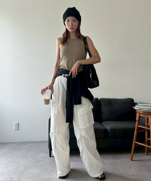 HANNE（アン）の「ナイロンカーゴパンツ（カーゴパンツ・レディース・ホワイト/ネイビー・SMALL/MEDIUM）」の16枚目の写真