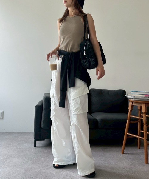 HANNE（アン）の「ナイロンカーゴパンツ（カーゴパンツ・レディース・ホワイト/ネイビー・SMALL/MEDIUM）」の17枚目の写真
