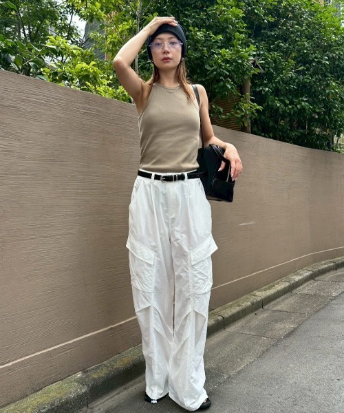 HANNE（アン）の「ナイロンカーゴパンツ（カーゴパンツ・レディース・ホワイト/ネイビー・SMALL/MEDIUM）」の18枚目の写真