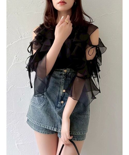 dazzlin（ダズリン）の「コルセットデニムミニスカパン（デニムパンツ・レディース・インディゴブルー/ブルー・SMALL/MEDIUM）」の3枚目の写真