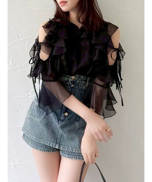 dazzlin（ダズリン）の「コルセットデニムミニスカパン（デニムパンツ・レディース・インディゴブルー/ブルー・SMALL/MEDIUM）」の4枚目の写真