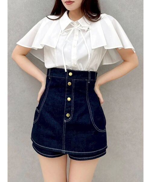 dazzlin（ダズリン）の「コルセットデニムミニスカパン（デニムパンツ・レディース・インディゴブルー/ブルー・SMALL/MEDIUM）」の12枚目の写真