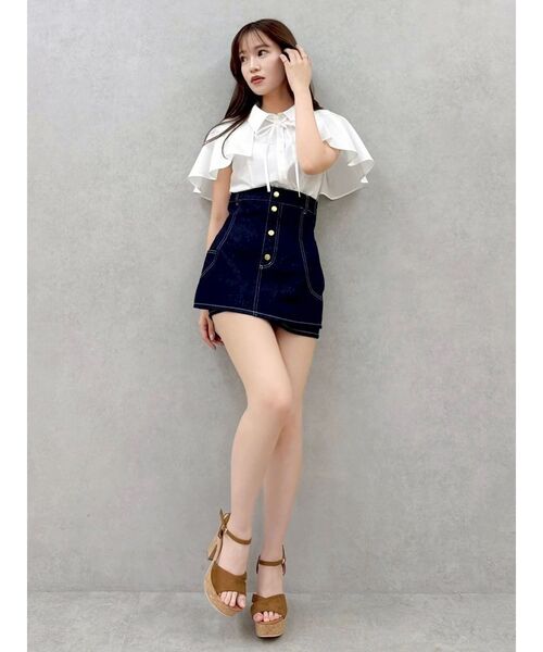 dazzlin コルセットデニムスカパン ダズリン dazzlin コルセットデニムミニスカパン （ブルー