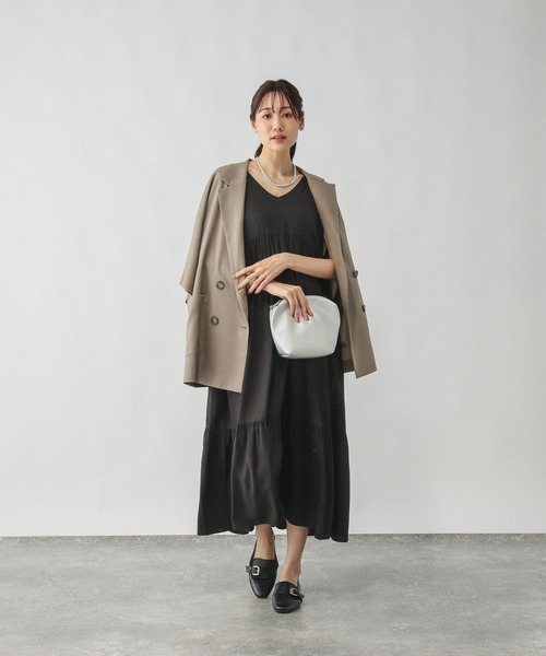 GLOBAL WORK（グローバルワーク）の「さらさらリラックスノースリーブワンピース/575224（ワンピース・レディース・レッド/ブラック/ブラウン・MEDIUM/LARGE）」の9枚目の写真