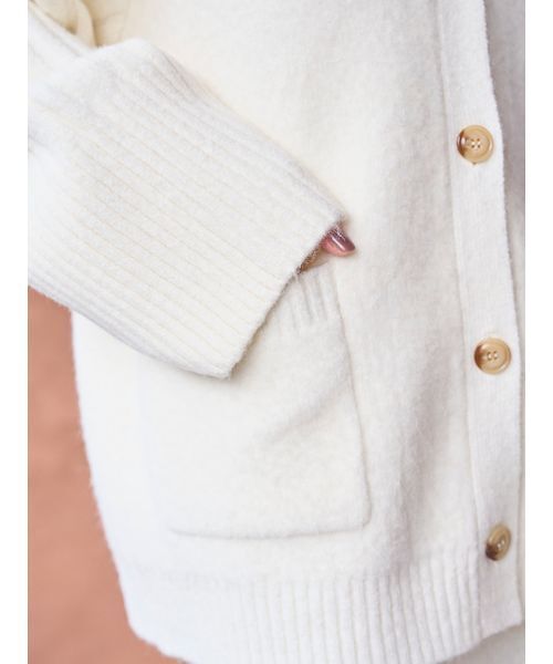 SNIDEL（スナイデル）の「ステンカラーニットジャケットカーディガン（カーディガン/ボレロ・レディース・オフホワイト/グレー/カーキ・F）」の19枚目の写真