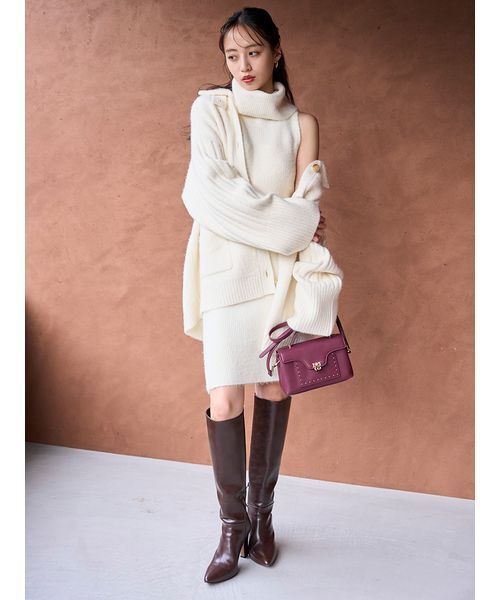 ステンカラーニットジャケットカーディガン（カーディガン/ボレロ