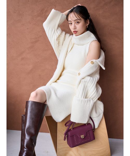 ステンカラーニットジャケットカーディガン（カーディガン/ボレロ