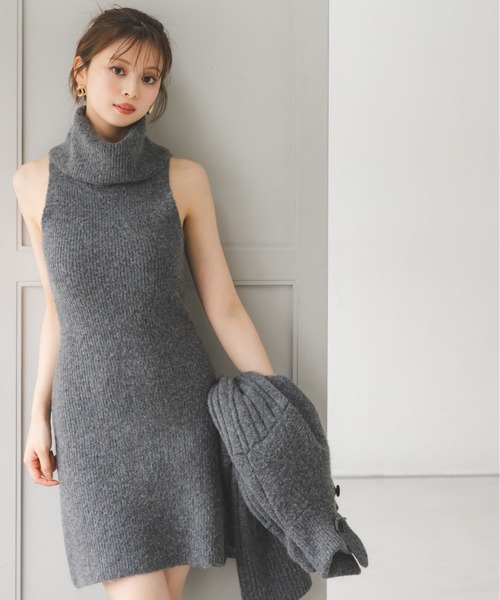 SNIDEL（スナイデル）の「ステンカラーニットジャケットカーディガン（カーディガン/ボレロ・レディース・オフホワイト/グレー/カーキ・F）」の7枚目の写真