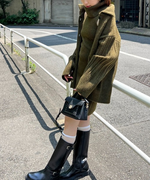 ステンカラーニットジャケットカーディガン（カーディガン/ボレロ