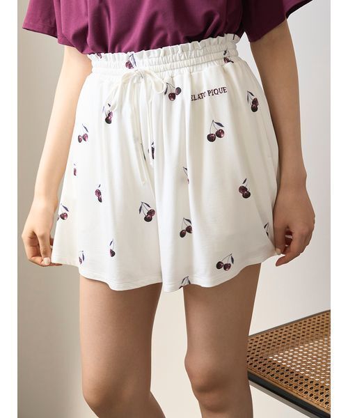 接触冷感】チェリー柄ショートパンツ（ルームウェア/パジャマ