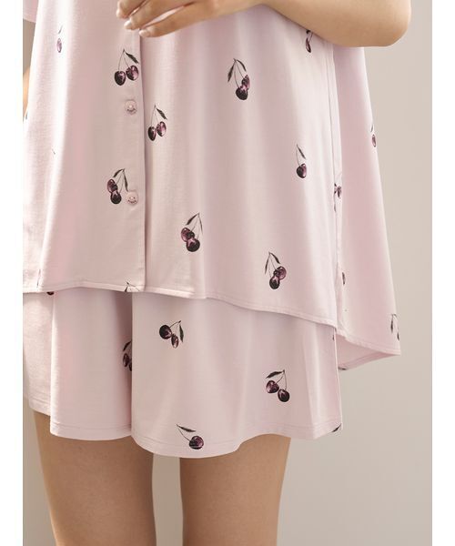 接触冷感】チェリー柄ショートパンツ（ルームウェア/パジャマ