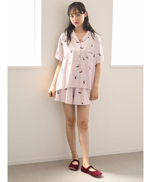 GELATO PIQUE ネイビー チェリー柄【接触冷感】 接触冷感】チェリー柄ショートパンツ（ルームウェア/パジャマ