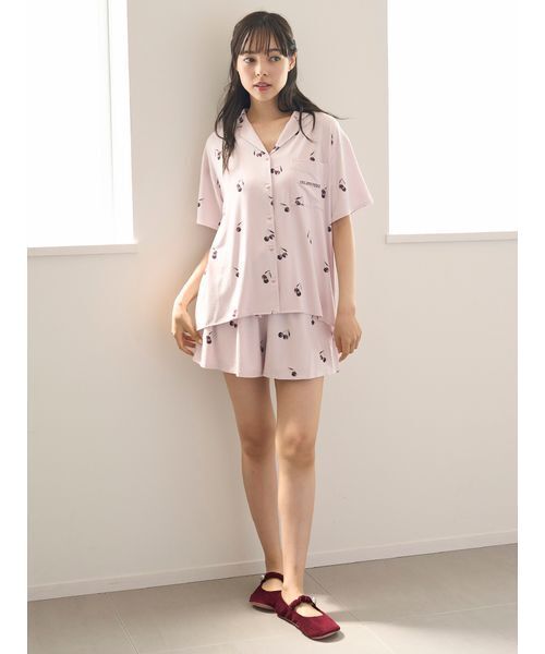 gelato pique チェリー柄ルームウェアセット 接触冷感】チェリー柄ショートパンツ（ルームウェア/パジャマ