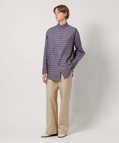 LOEFF（ロエフ）の「＜LOEFF＞チェック ボタンダウン シャツ（シャツ/ブラウス・レディース・オリーブ/パープル・0/1）」の6枚目の写真