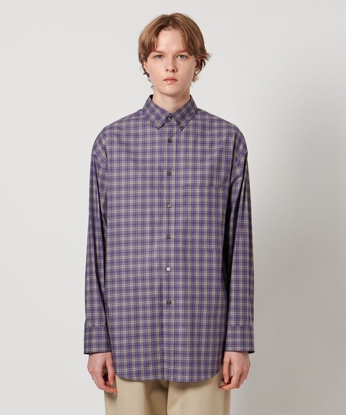 LOEFF（ロエフ）の「＜LOEFF＞チェック ボタンダウン シャツ（シャツ/ブラウス・レディース・オリーブ/パープル・0/1）」の10枚目の写真