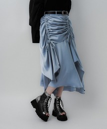 HARE 青 レーススカート サイズF 中古・古着通販】HARE (ハレ) ジャガードレース切替スカート
